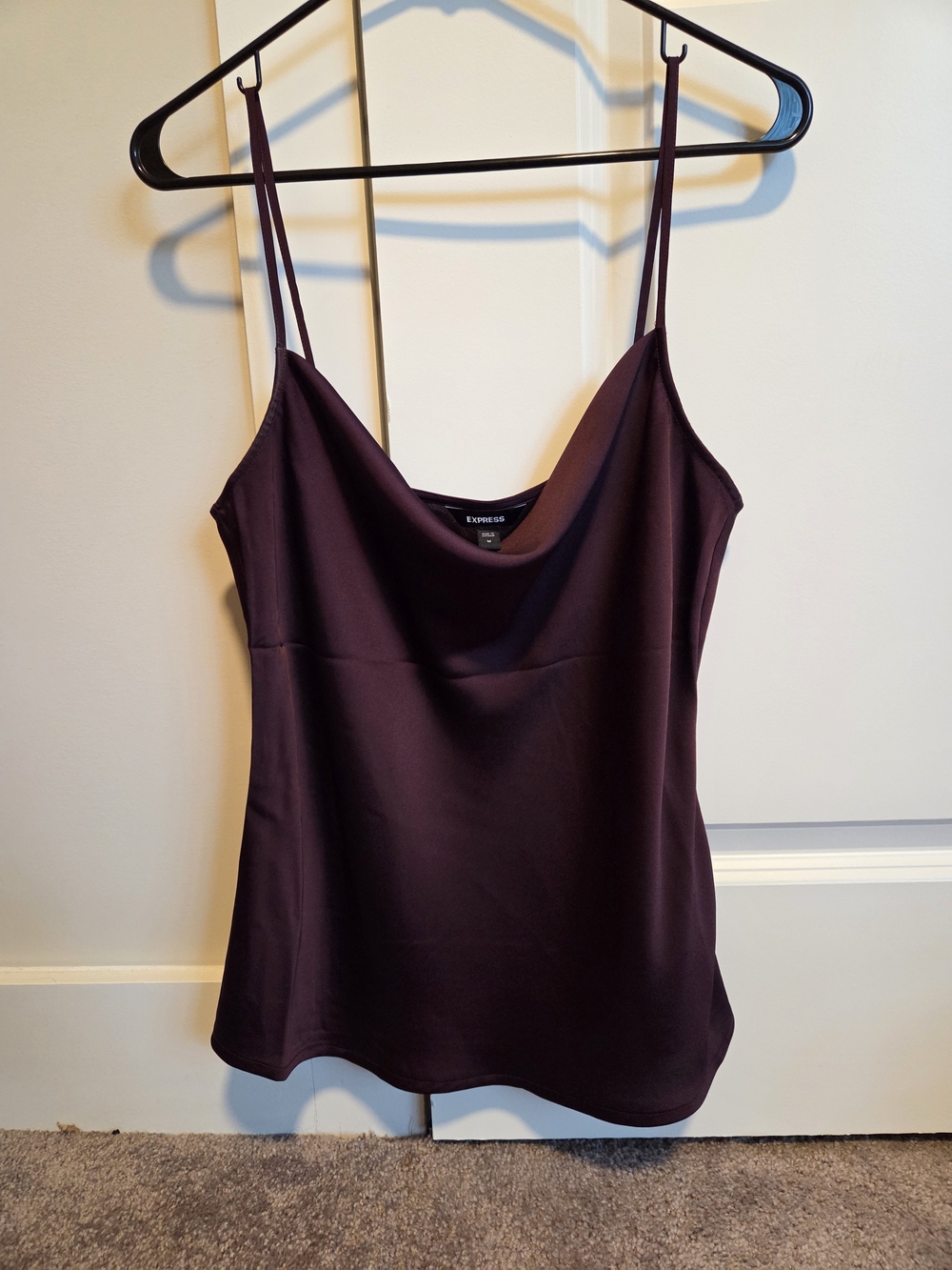 Express Plum Satin Cowl Neck Cami